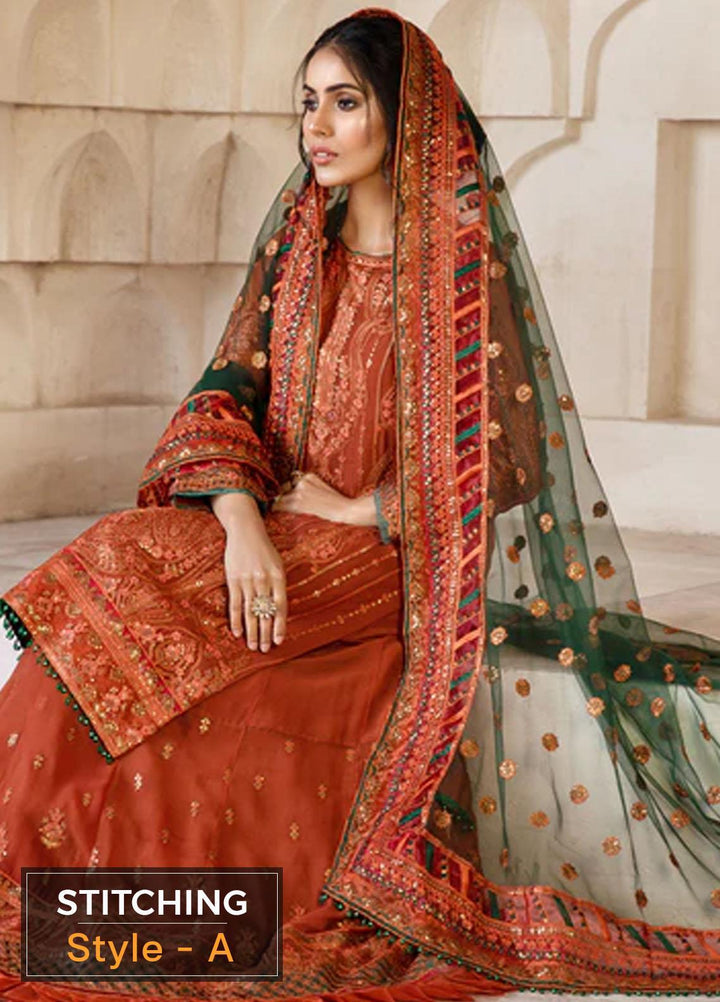 Gulzaar By Zarif Embroidered  Suits Unstitched 3 Piece ZFG 02 MERIGOLD - Luxury Collection