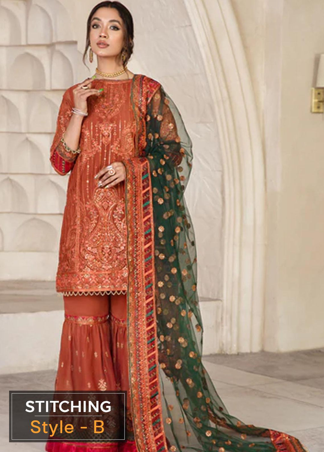 Gulzaar By Zarif Embroidered  Suits Unstitched 3 Piece ZFG 02 MERIGOLD - Luxury Collection