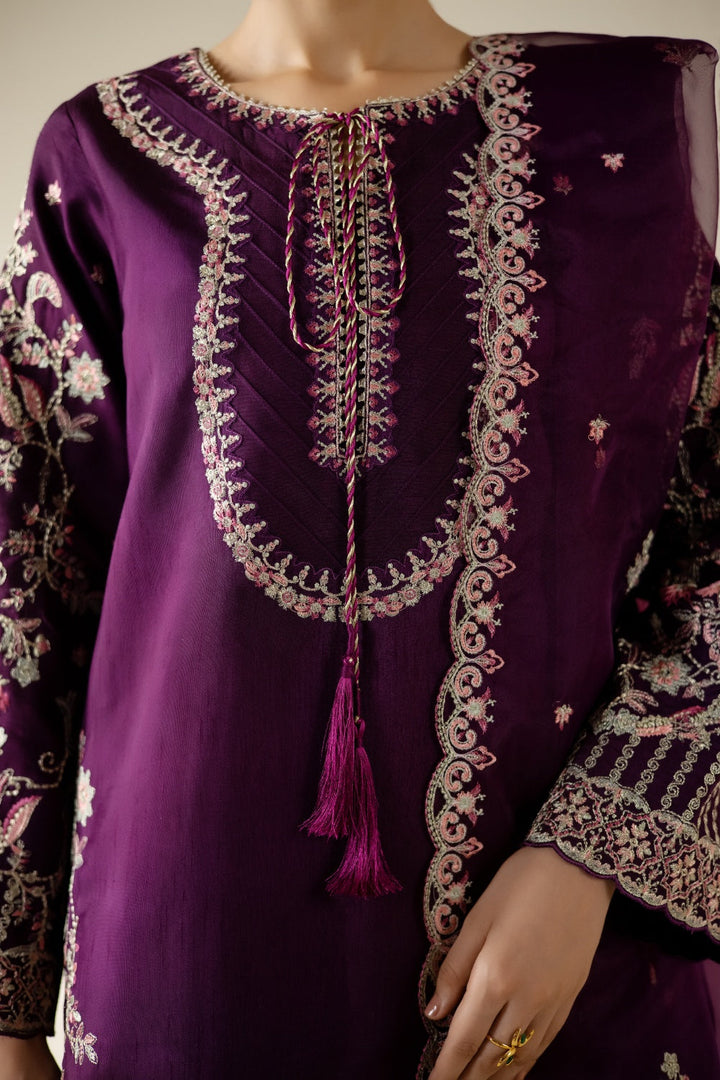 Lune Des Fleurs by Enzo RTW Embroidered Korean Silk 3 Piece Suit ARELA Festive Collection