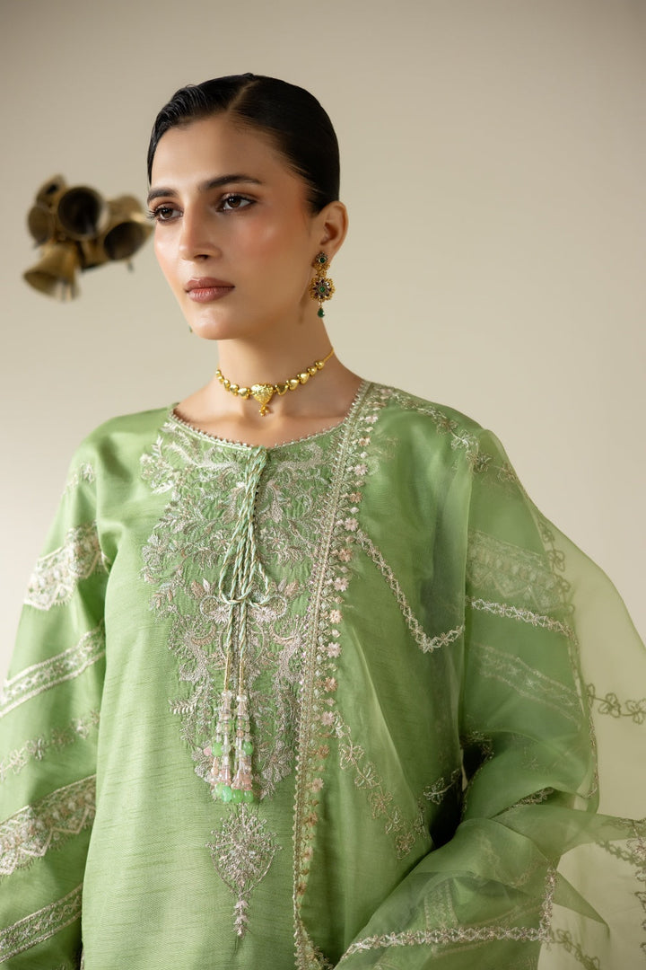 Lune Des Fleurs by Enzo RTW Embroidered Korean Silk 3 Piece Suit ZYLA Festive Collection