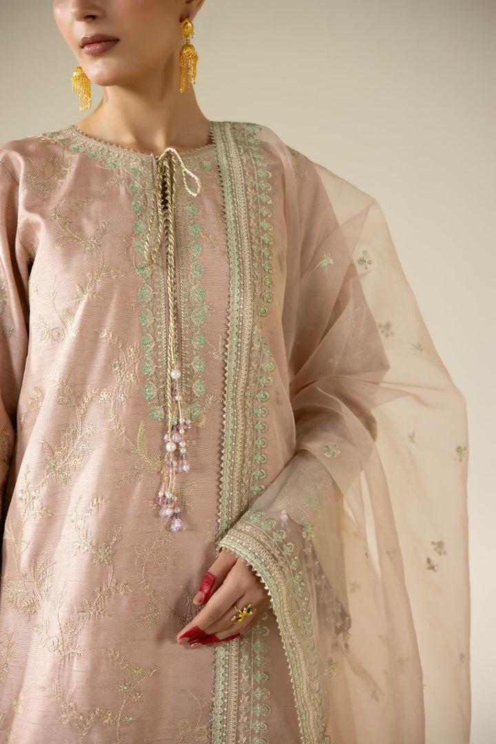 Lune Des Fleurs by Enzo RTW Embroidered Korean Silk 3 Piece Suit VAILA Festive Collection