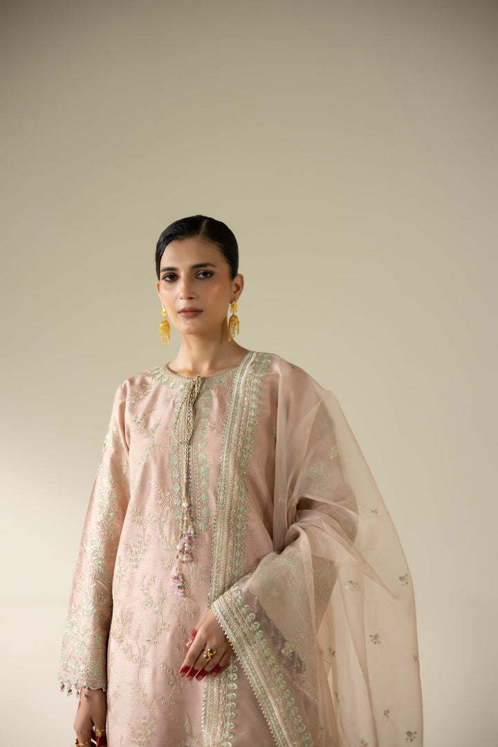Lune Des Fleurs by Enzo RTW Embroidered Korean Silk 3 Piece Suit VAILA Festive Collection