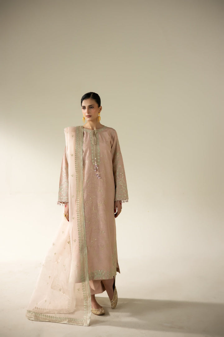 Lune Des Fleurs by Enzo RTW Embroidered Korean Silk 3 Piece Suit VAILA Festive Collection