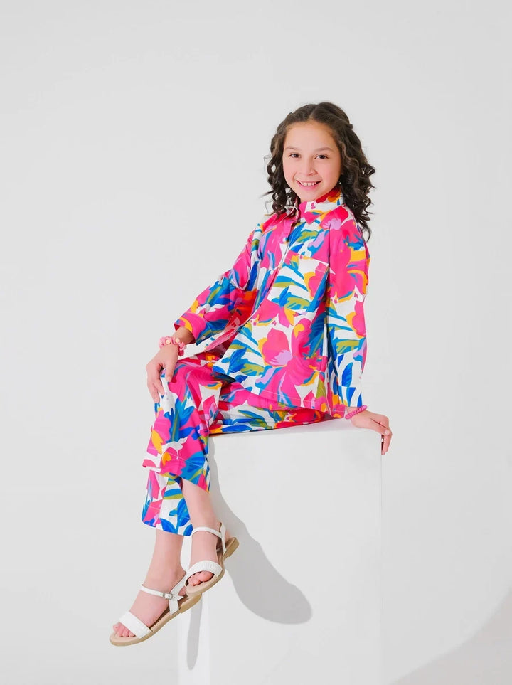Dhaga Kids Pret Printed Poly lawn 2 Piece Alara SPD25K12 - Summer Collection