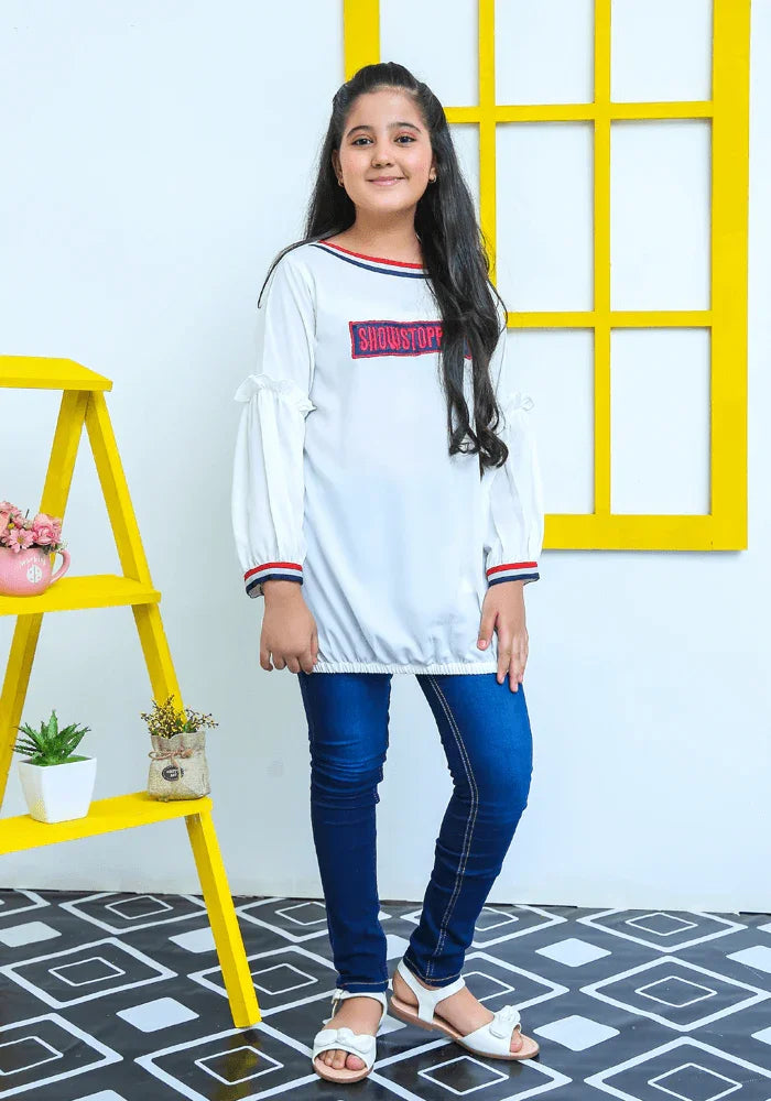 Ochre RTW Printed Georgette Printed Top Girls 1 Piece OWT-374 - Winter Collection