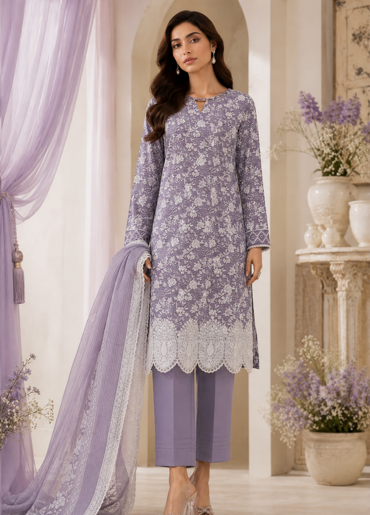 Nakshkari by HZ Textiles Unstitched Embroidered Lawn 3 Piece Suit NEC-1216 Casual Collection