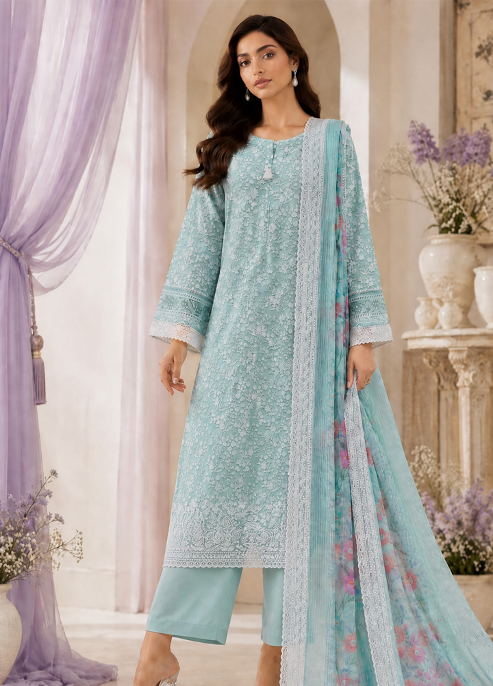 Nakshkari by HZ Textiles Unstitched Embroidered Lawn 3 Piece Suit NEC-1221 Casual Collection