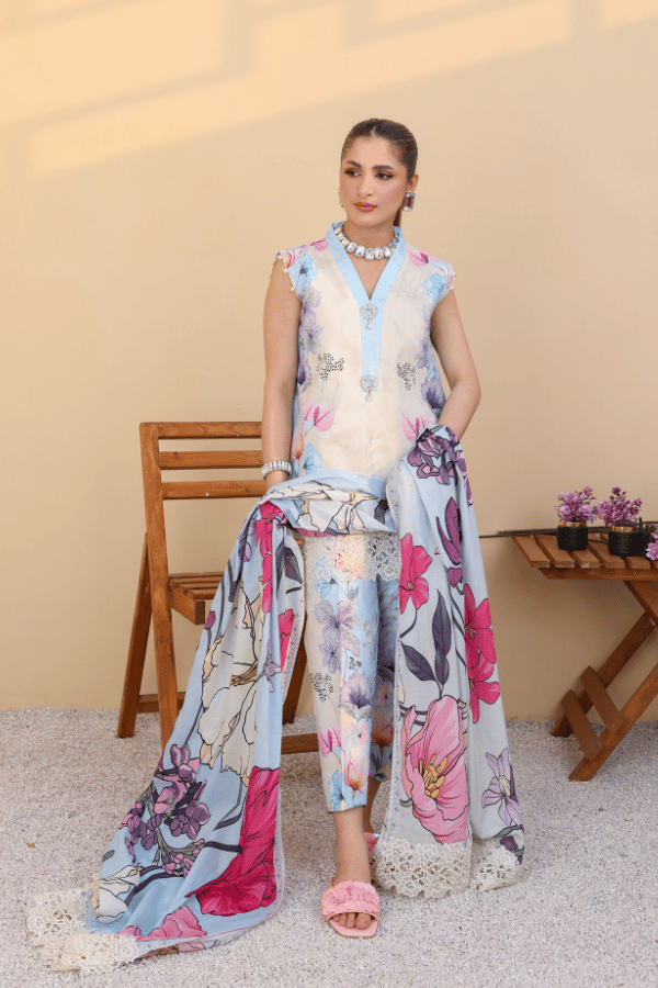 Summer Muse by Huma Gul Unstitched Printed Lawn 3 Piece Suit PETAL HG-804 - Casual Collection
