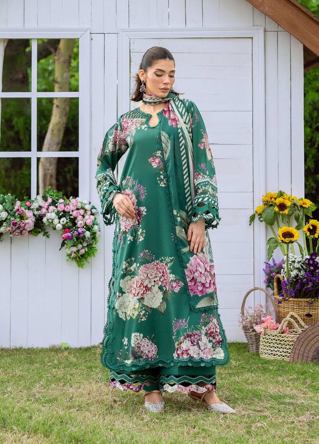 Bridgerton by Elaf Unstitched Printed Lawn 3 Piece Suit EL26ULB EPB-8B - Summer Collection