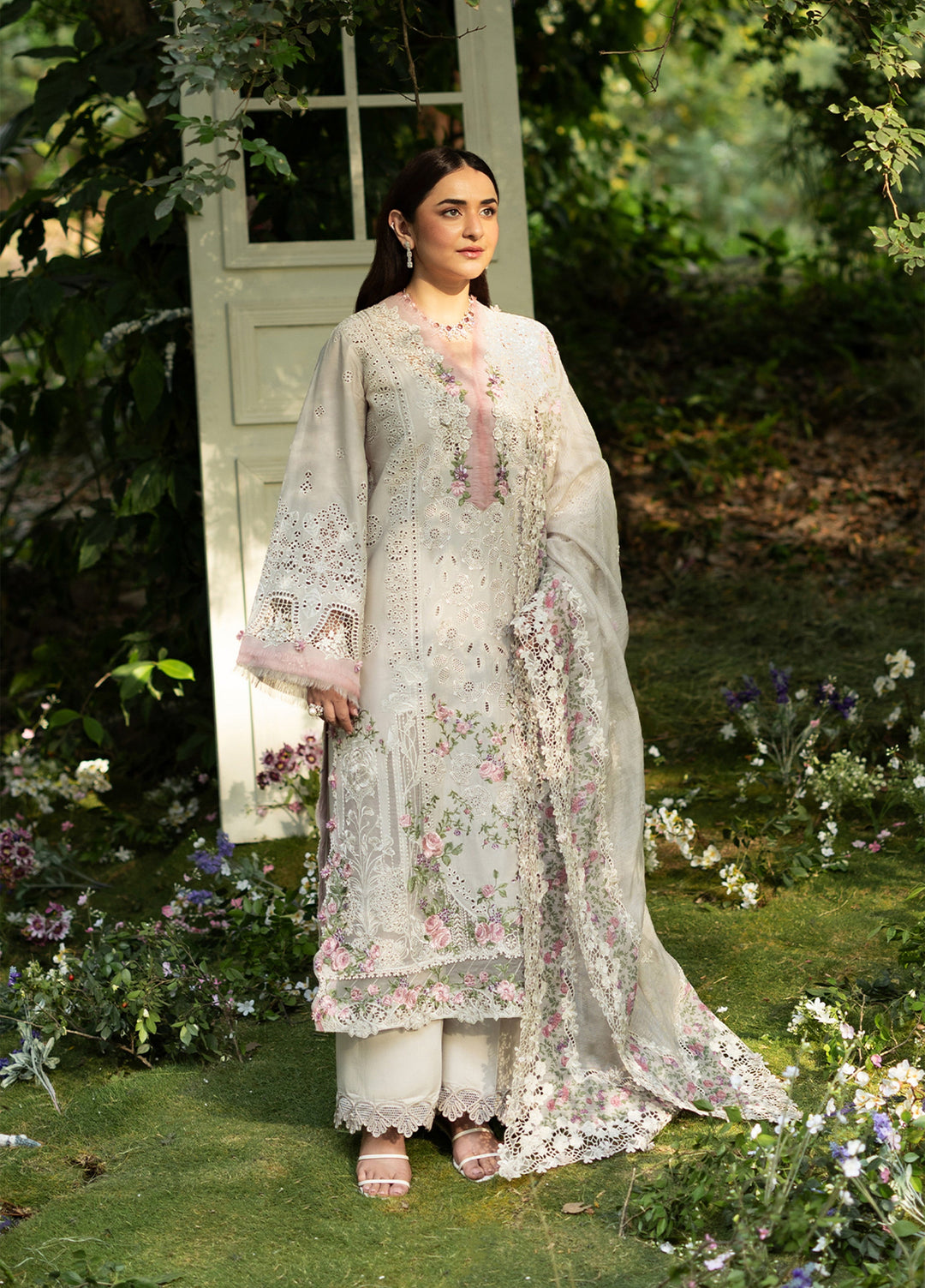 Elaf Premium Unstitched Embroidered Lawn 3 Piece Suit EL26ULF All Magical ELQ-1A - Festive Collection