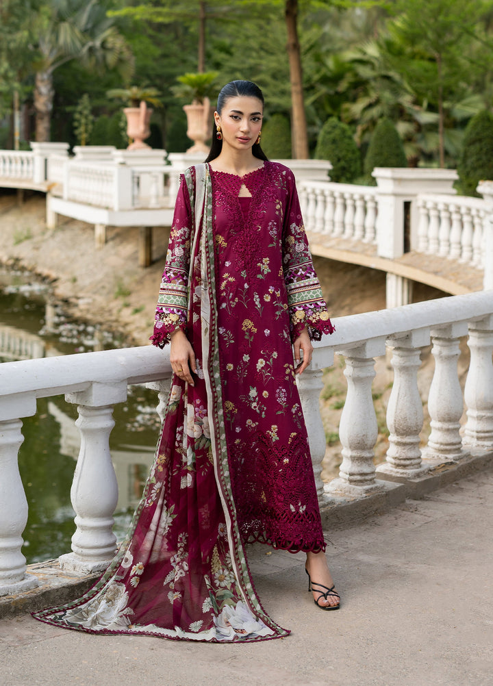 Signature by Elaf Unstitched Embroidered Lawn 3 Piece Suit EL26USLE Nora ESG-2A - Eid Collection
