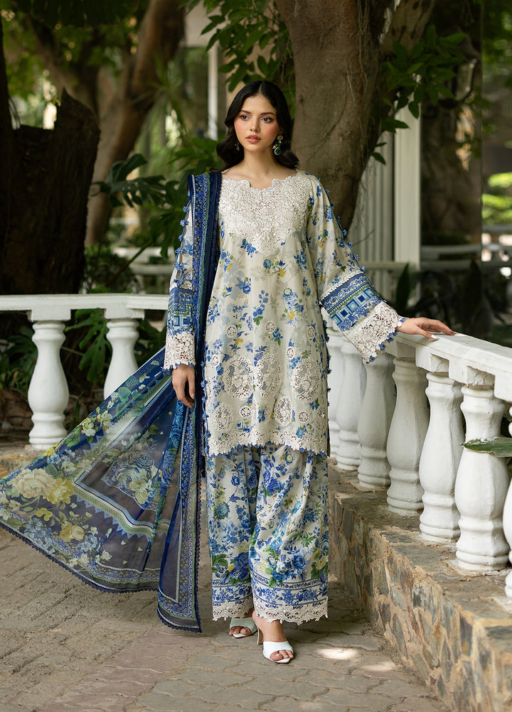 Signature by Elaf Unstitched Embroidered Lawn 3 Piece Suit EL26USLE Celine ESG-8B - Eid Collection