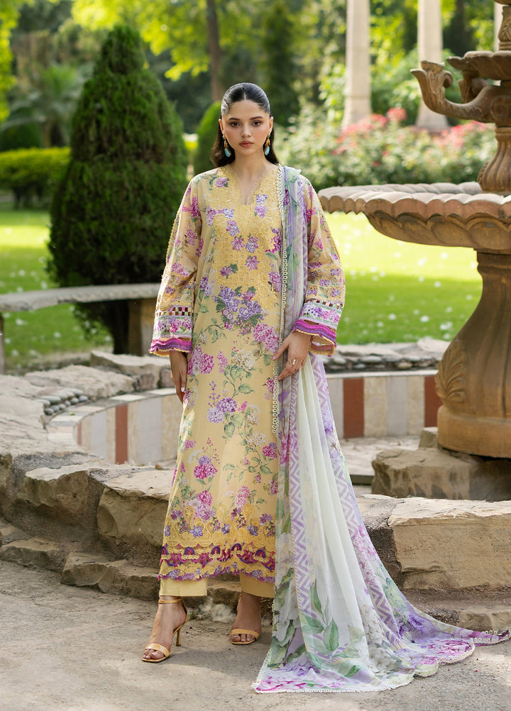 Signature by Elaf Unstitched Embroidered Lawn 3 Piece Suit EL26USLE Stella ESG-7A - Eid Collection