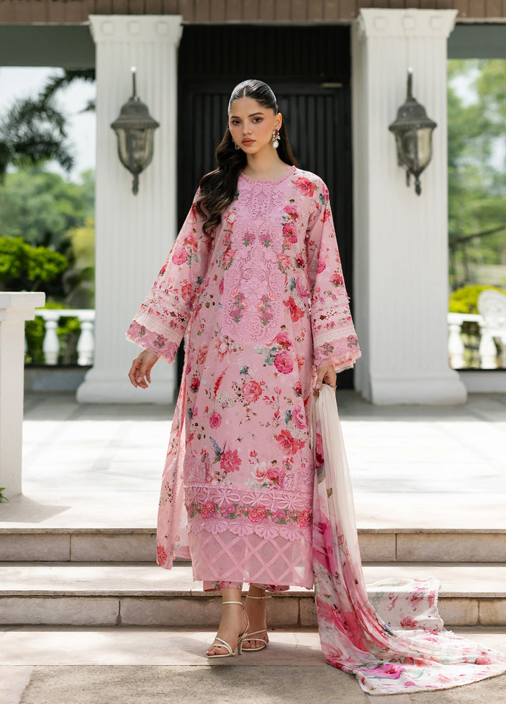 Signature by Elaf Unstitched Embroidered Lawn 3 Piece Suit EL26USLE Mira ESG-4B - Eid Collection