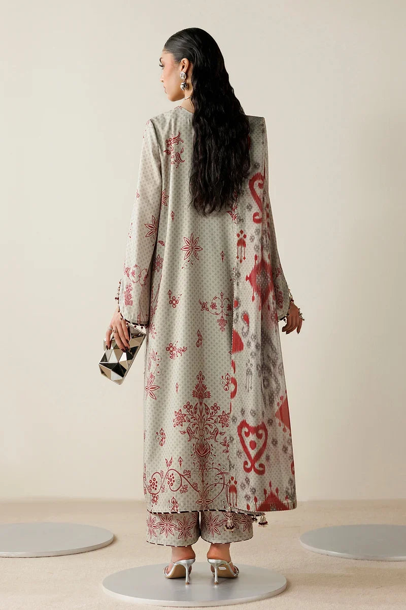 Orlina by Jazmin Unstitched Printed Rawsilk 3 Piece Suit JZ26UO OR26-D06 - Festive Collection