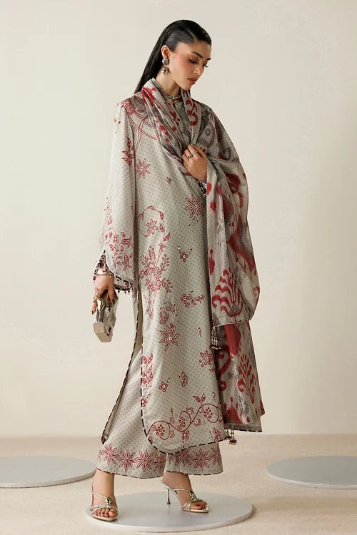 Orlina by Jazmin Unstitched Printed Rawsilk 3 Piece Suit JZ26UO OR26-D06 - Festive Collection