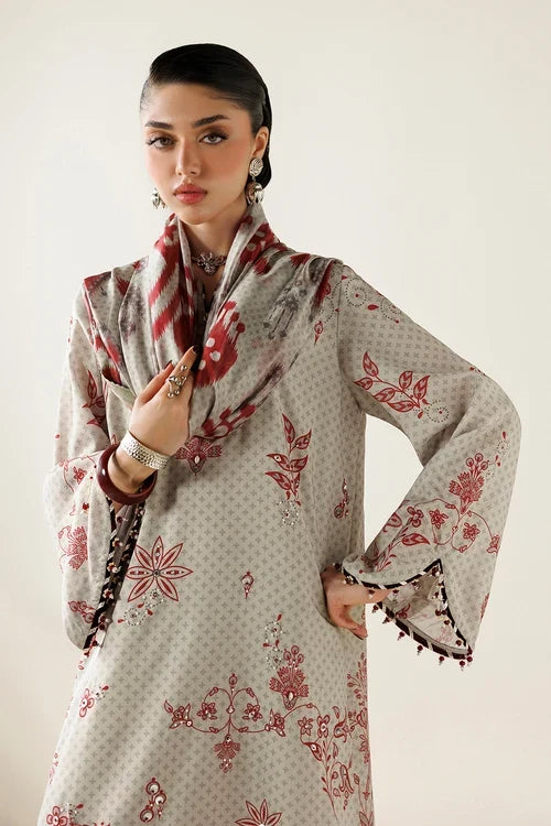 Orlina by Jazmin Unstitched Printed Rawsilk 3 Piece Suit JZ26UO OR26-D06 - Festive Collection