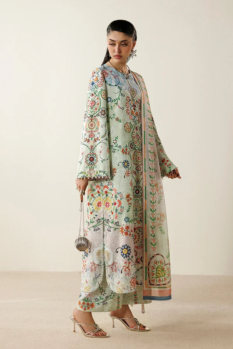 Orlina by Jazmin Unstitched Printed Rawsilk 3 Piece Suit JZ26UO OR26-D10 - Festive Collection