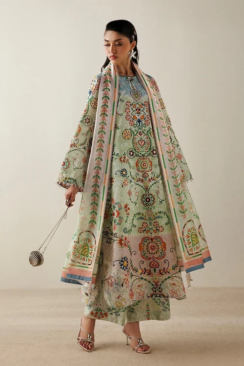 Orlina by Jazmin Unstitched Printed Rawsilk 3 Piece Suit JZ26UO OR26-D10 - Festive Collection