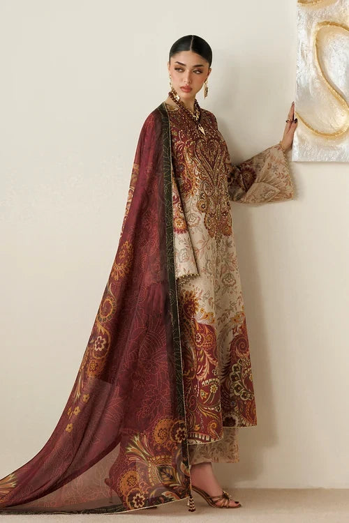 Orlina by Jazmin Unstitched Printed Rawsilk 3 Piece Suit JZ26UO OR26-D08 - Festive Collection