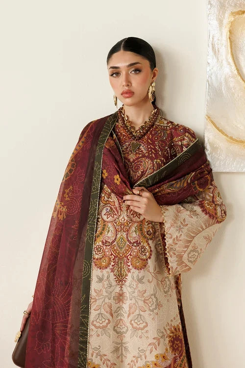Orlina by Jazmin Unstitched Printed Rawsilk 3 Piece Suit JZ26UO OR26-D08 - Festive Collection