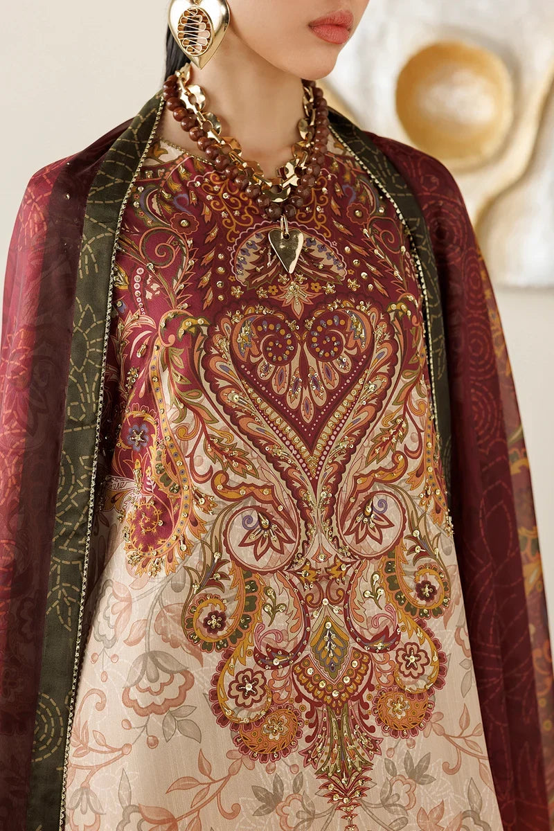 Orlina by Jazmin Unstitched Printed Rawsilk 3 Piece Suit JZ26UO OR26-D08 - Festive Collection