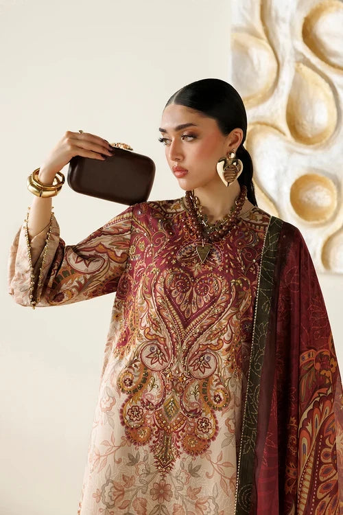 Orlina by Jazmin Unstitched Printed Rawsilk 3 Piece Suit JZ26UO OR26-D08 - Festive Collection