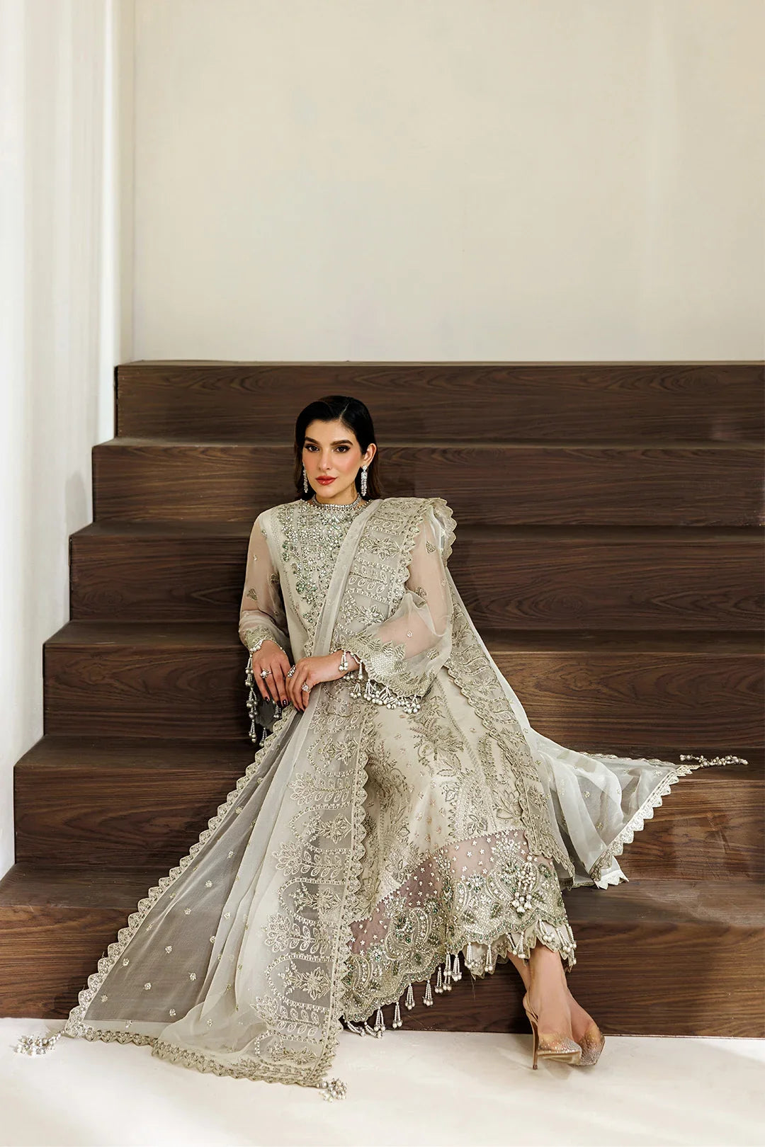 Alizeh Fashion Unstitched Embroidered Chiffon 3 Piece Suit AF26UCF AF-BHM-4074-Navya - Festive Collection