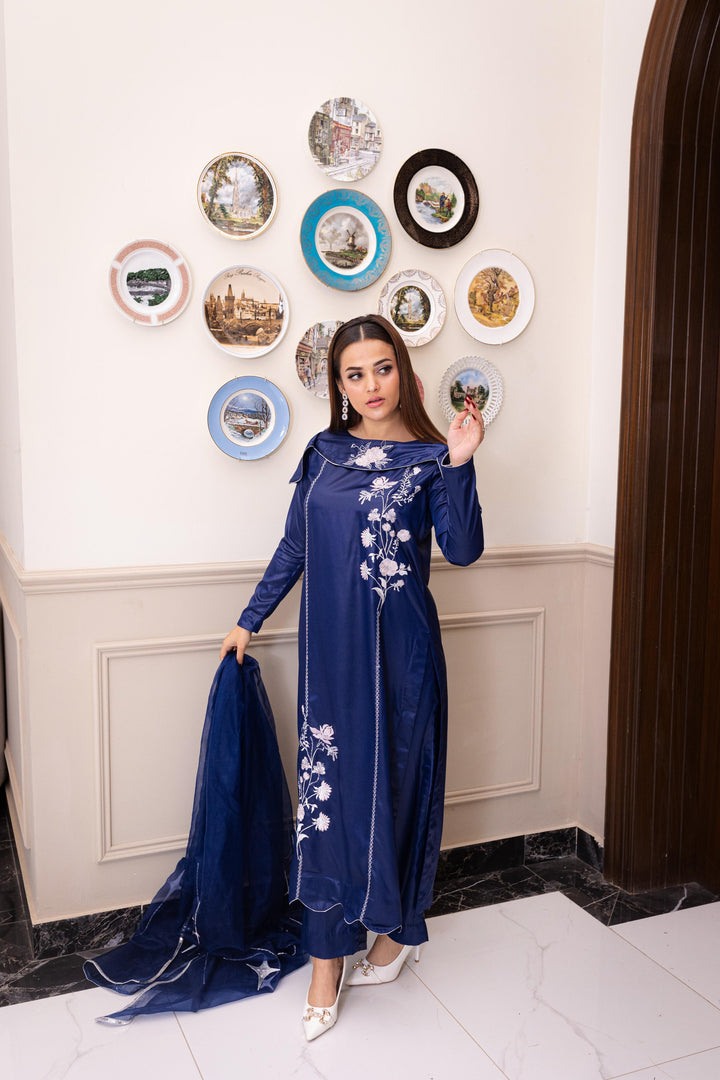 Dilkash by Reezas Women Pret 3 Piece Embroidered Raw Slik Mahvash - Festive Collection