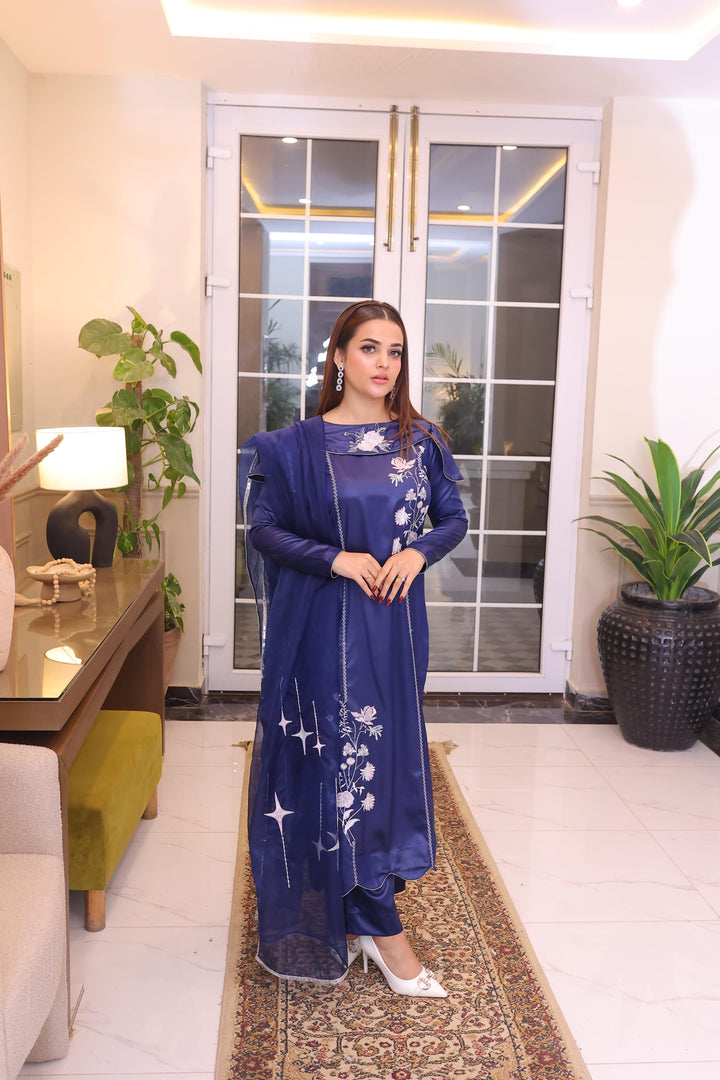 Dilkash by Reezas Women Pret 3 Piece Embroidered Raw Slik Mahvash - Festive Collection