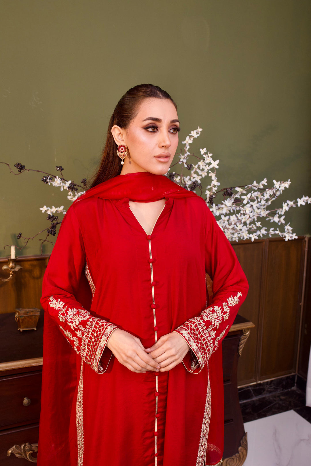 Dilkash by Reezas Women Pret 3 Piece Embroidered Slik Aabroo - Festive Collection
