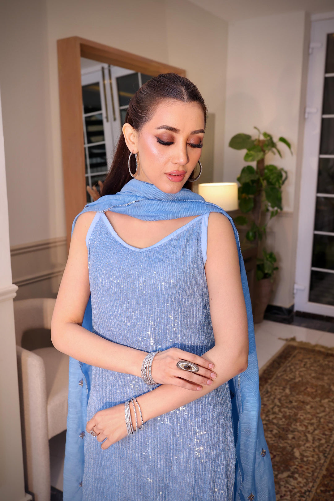 Dilkash by Reezas Women Pret 3 Piece Embroidered Net and Raw Silk Noor e Nazar - Festive Collection