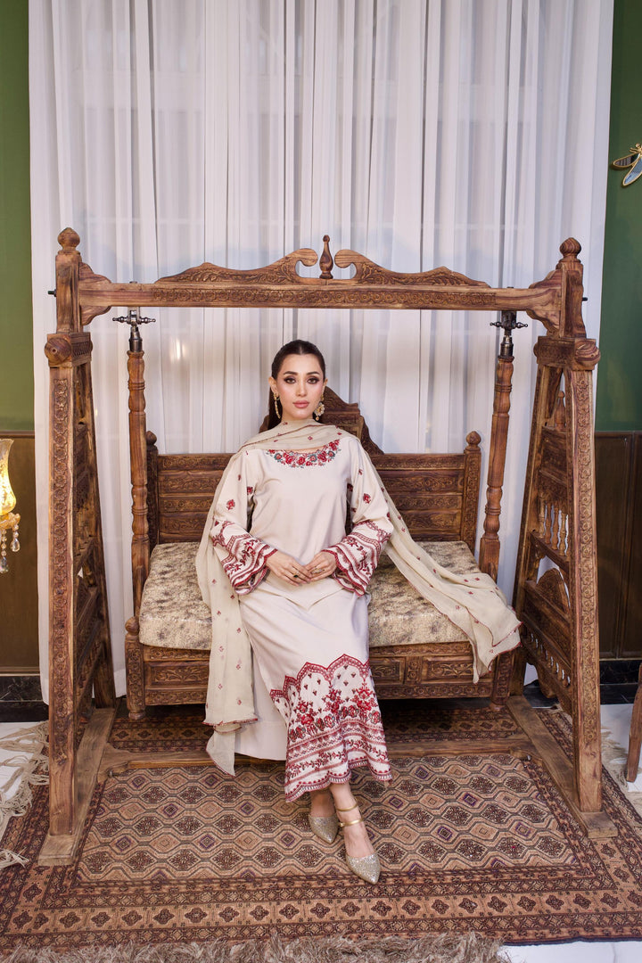 Dilkash by Reezas Women Pret 3 Piece Embroidered Raw Slik Jahan Ara - Festive Collection