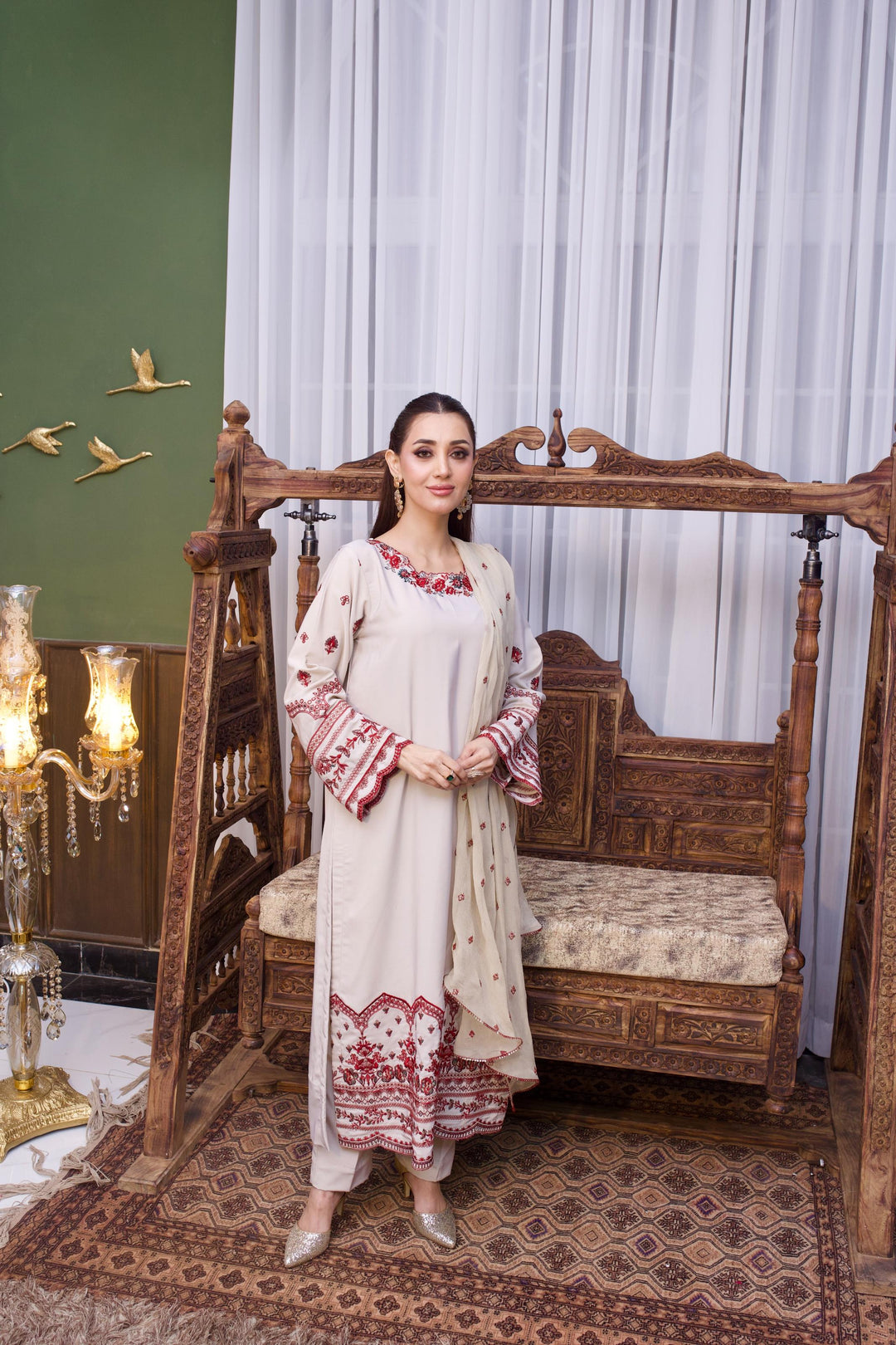 Dilkash by Reezas Women Pret 3 Piece Embroidered Raw Slik Jahan Ara - Festive Collection