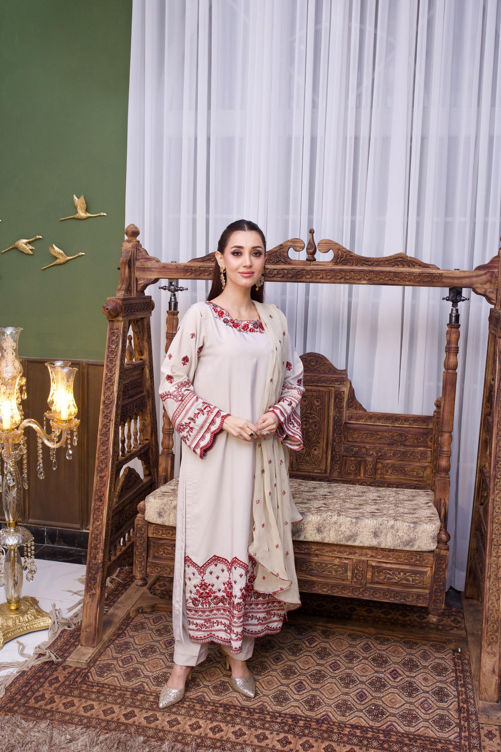 Dilkash by Reezas Women Pret 3 Piece Embroidered Raw Slik Jahan Ara - Festive Collection