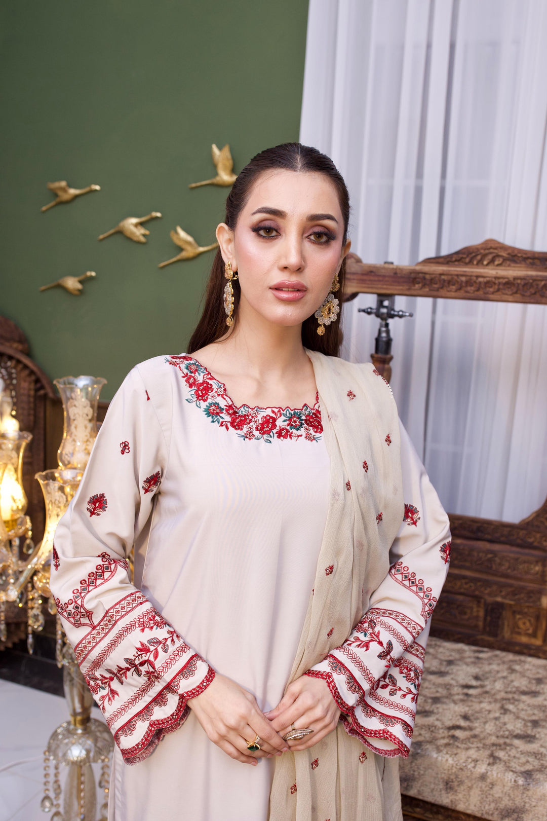 Dilkash by Reezas Women Pret 3 Piece Embroidered Raw Slik Jahan Ara - Festive Collection