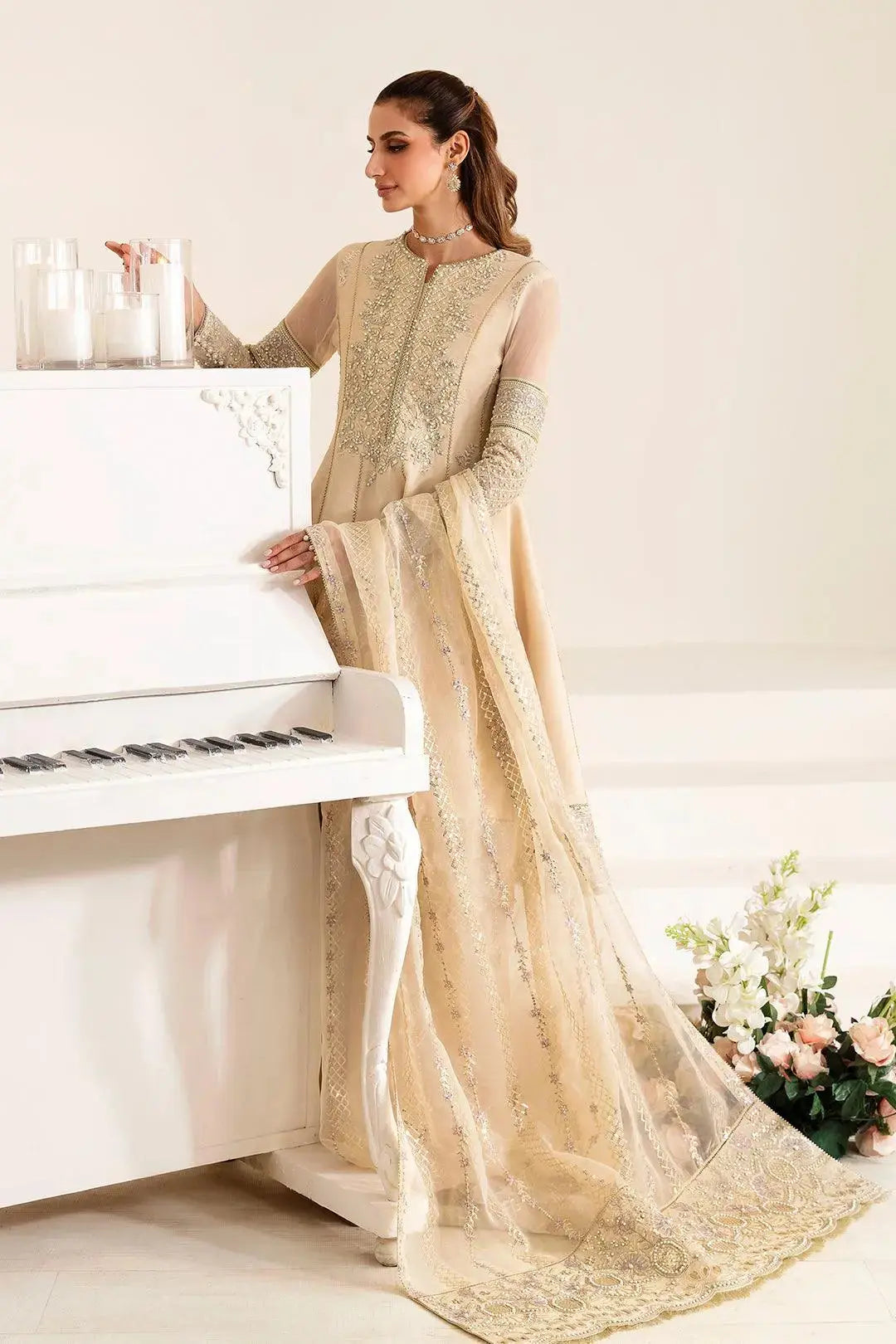 Alizeh Fashion Unstitched Embroidered Chiffon 3 Piece Suit AF26UCF AF-HM-4011-Denis - Festive Collection
