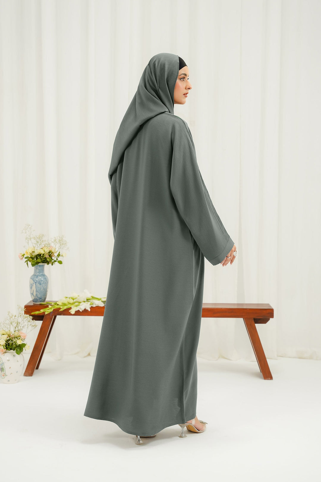 Divinely Crafted Abaya Casual Crepe 1 Piece Khizra Abaya | Buttoned Up