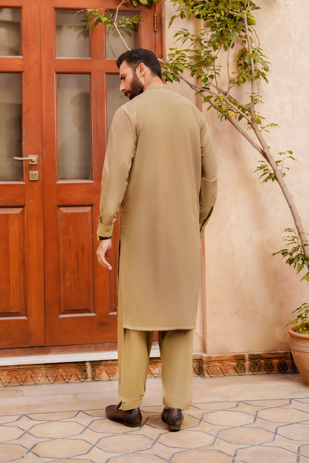Misaal by Divinely Crafted Solids Shalwar Kameez For Men Mint Green Blended SK425-0325-FG - Summer Collection