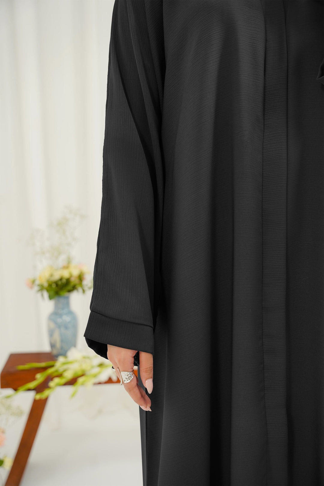 Divinely Crafted Abaya Casual Crepe 1 Piece Misk Abaya | Buttoned Up