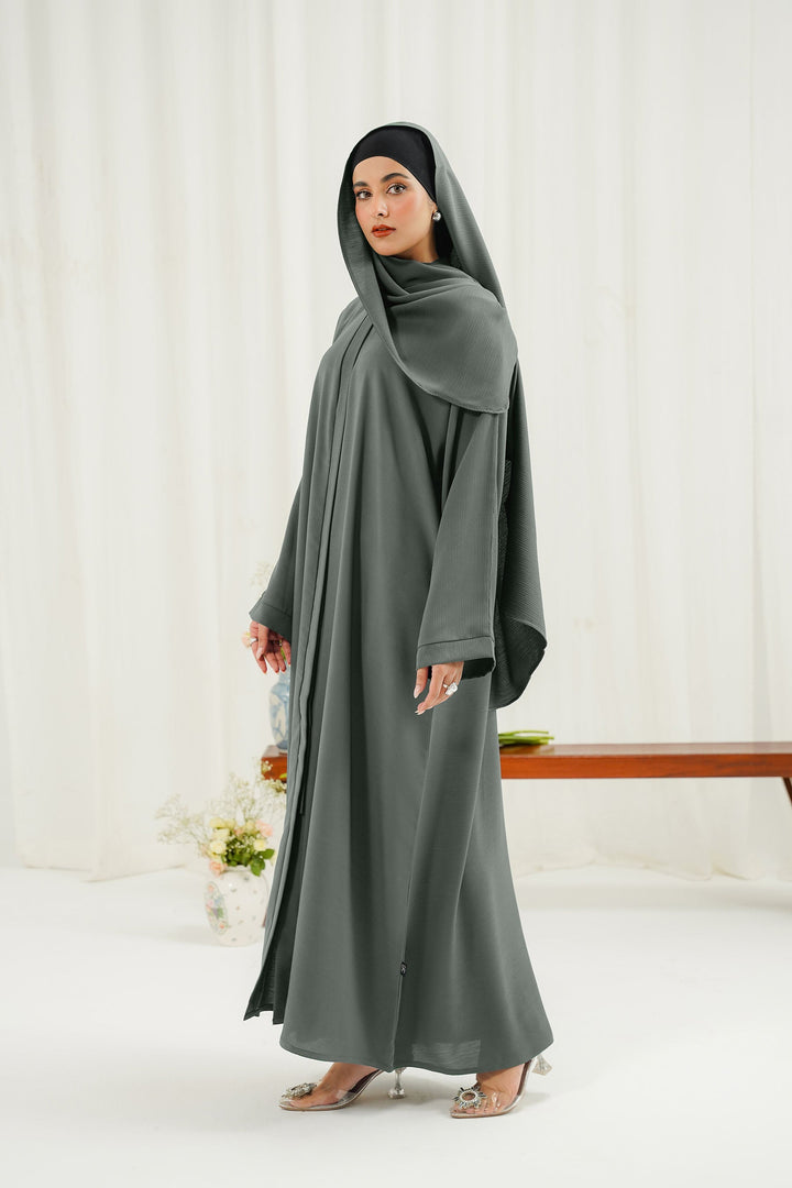Divinely Crafted Abaya Casual Crepe 1 Piece Khizra Abaya | Buttoned Up