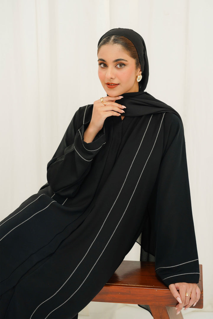 Divinely Crafted Abaya Casual Crepe 1 Piece Aria Abaya | Buttoned Up