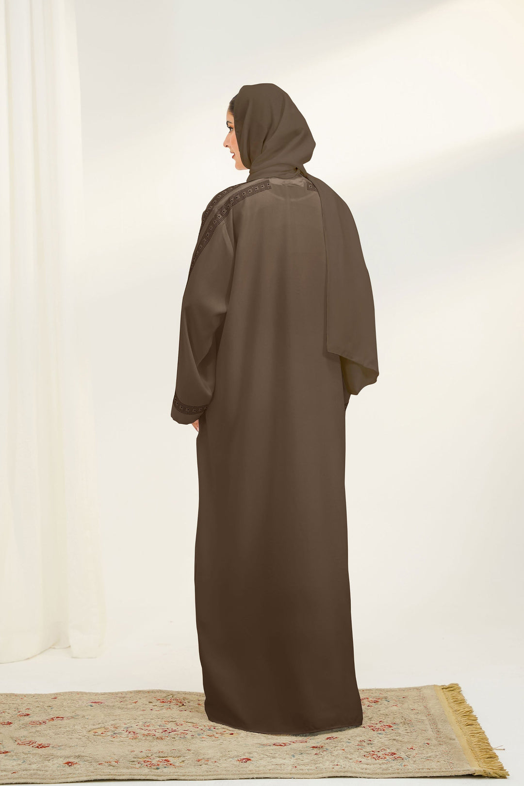 Divinely Crafted Abaya Casual Crepe 1 Piece Ramlah Abaya | Buttoned Up