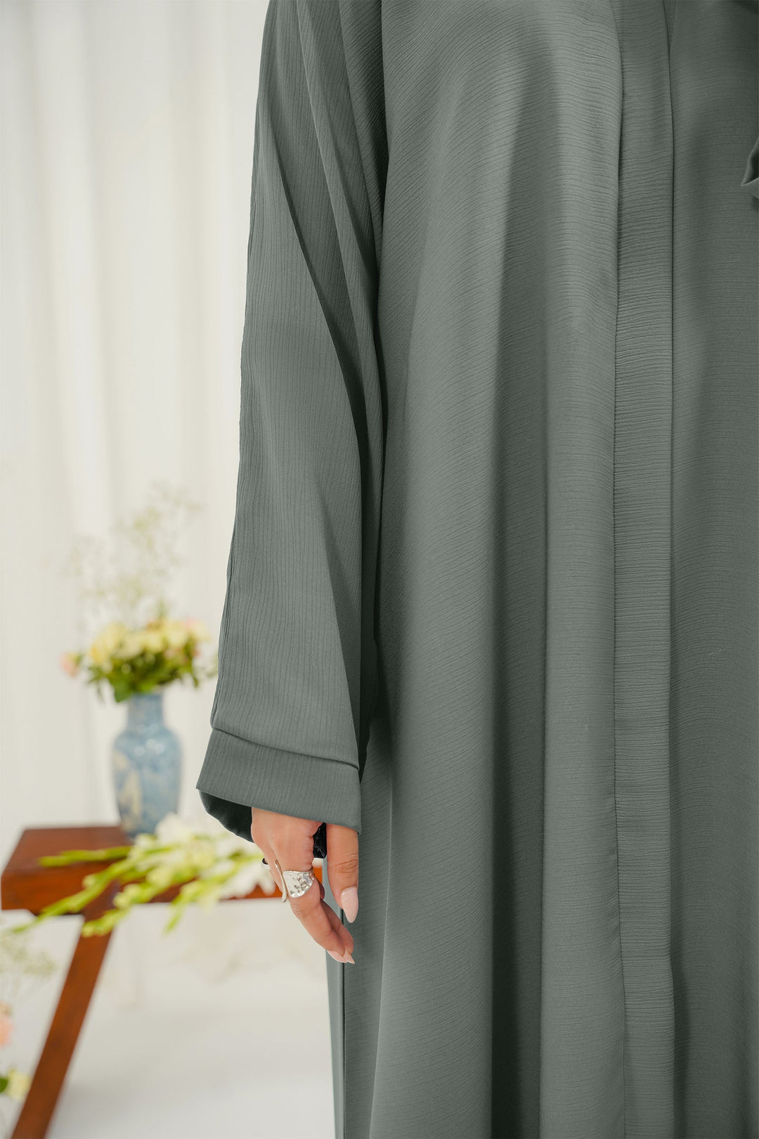 Divinely Crafted Abaya Casual Crepe 1 Piece Khizra Abaya | Buttoned Up
