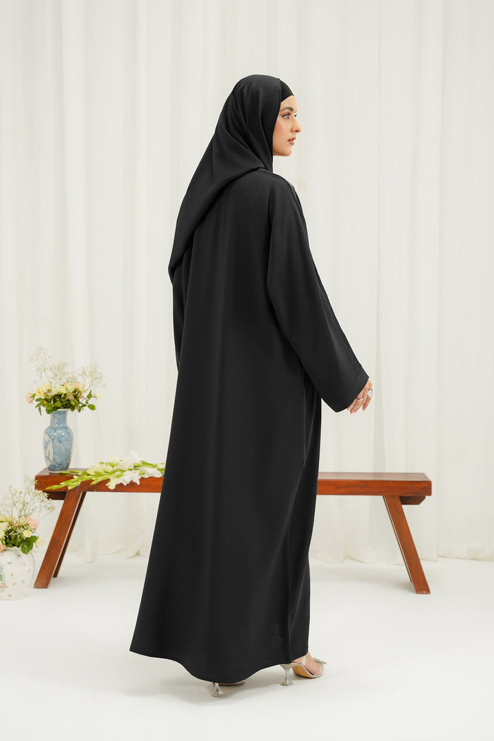 Divinely Crafted Abaya Casual Crepe 1 Piece Misk Abaya | Buttoned Up