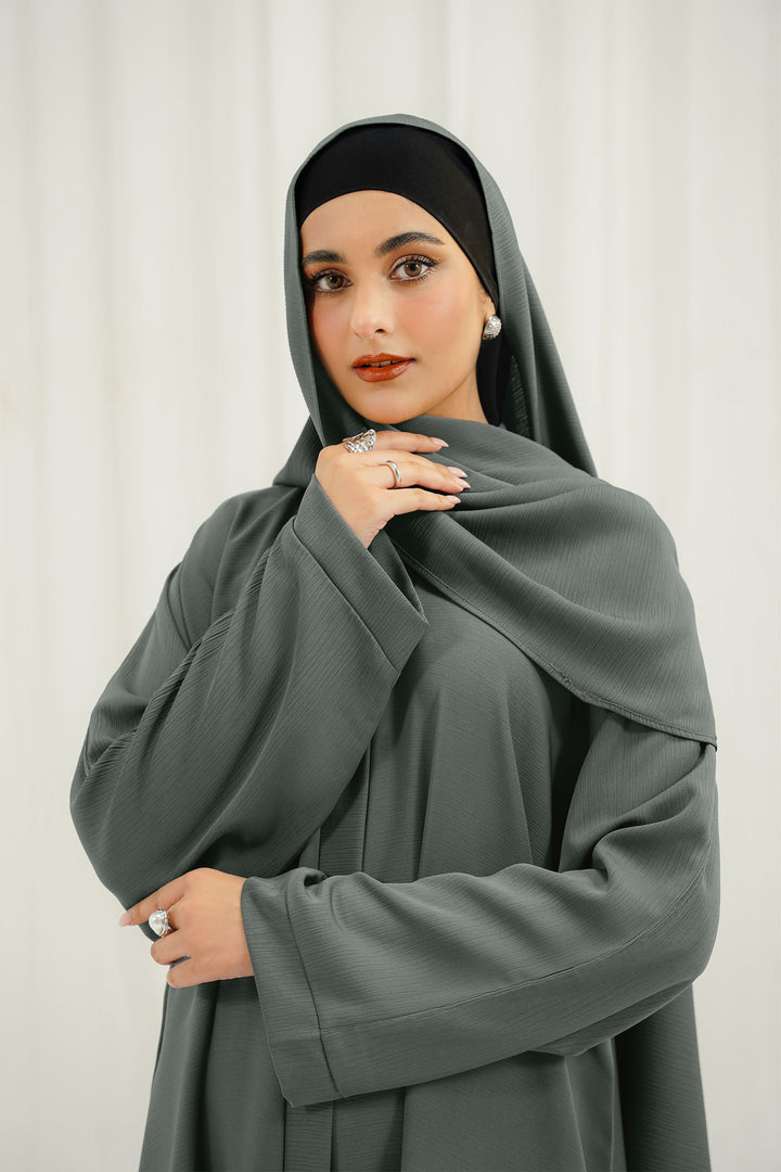 Divinely Crafted Abaya Casual Crepe 1 Piece Khizra Abaya | Buttoned Up