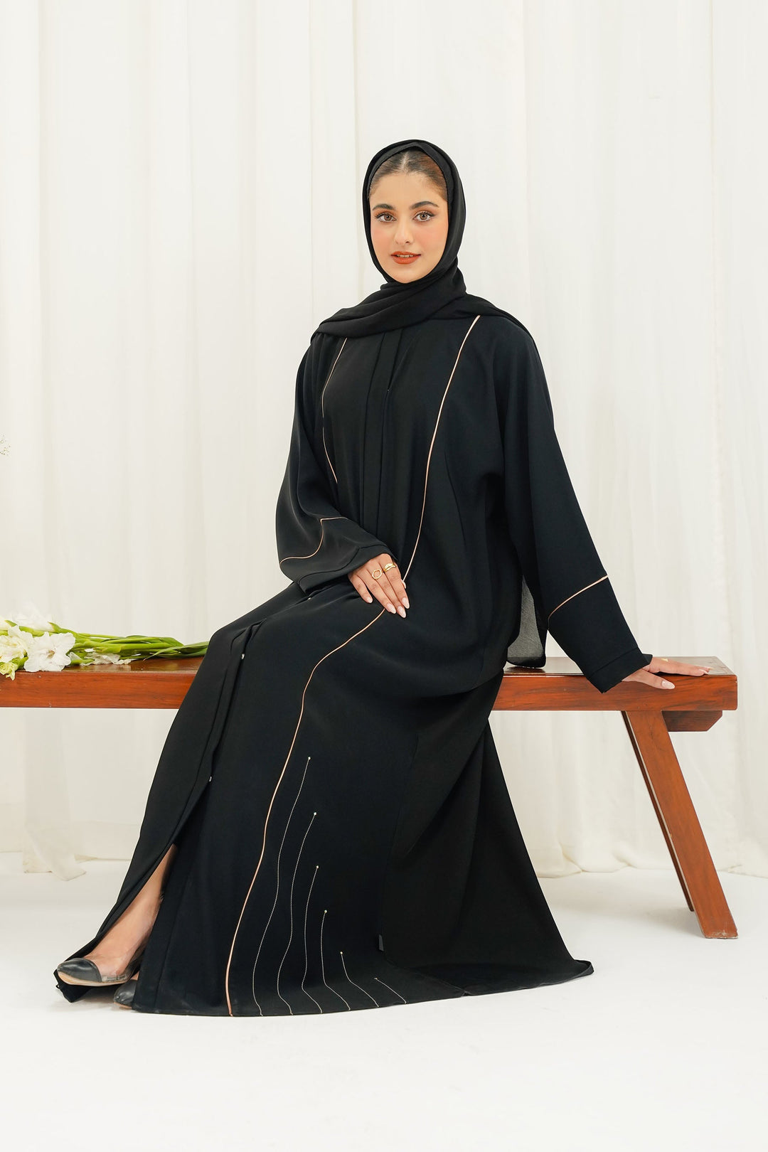 Divinely Crafted Abaya Casual Crepe 1 Piece Livia Abaya | Buttoned Up