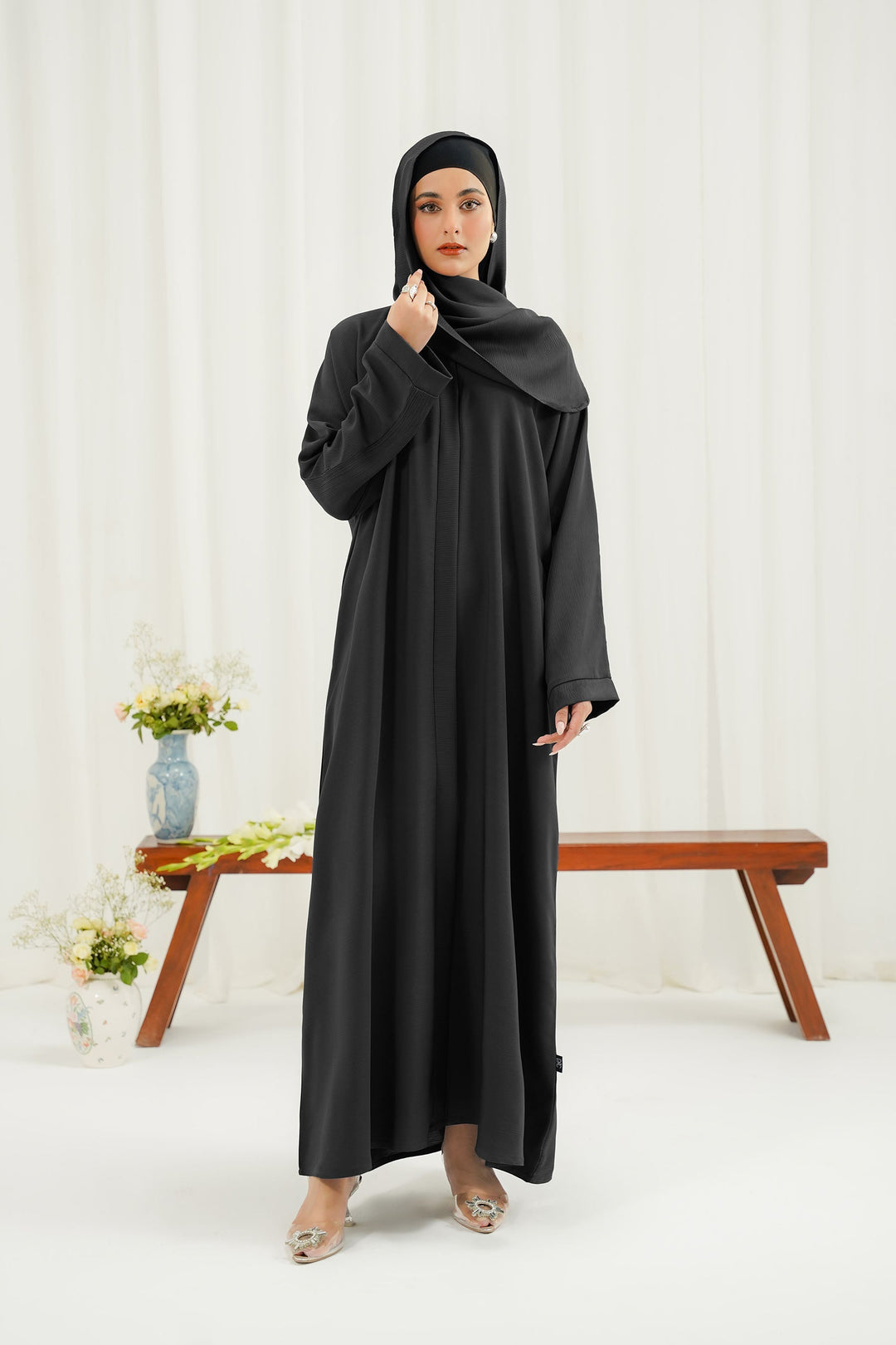 Divinely Crafted Abaya Casual Crepe 1 Piece Misk Abaya | Buttoned Up