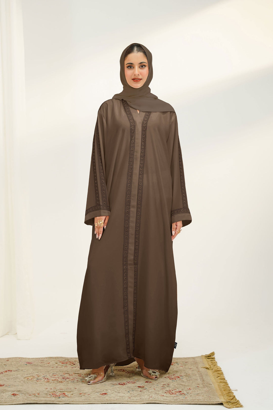 Divinely Crafted Abaya Casual Crepe 1 Piece Ramlah Abaya | Buttoned Up