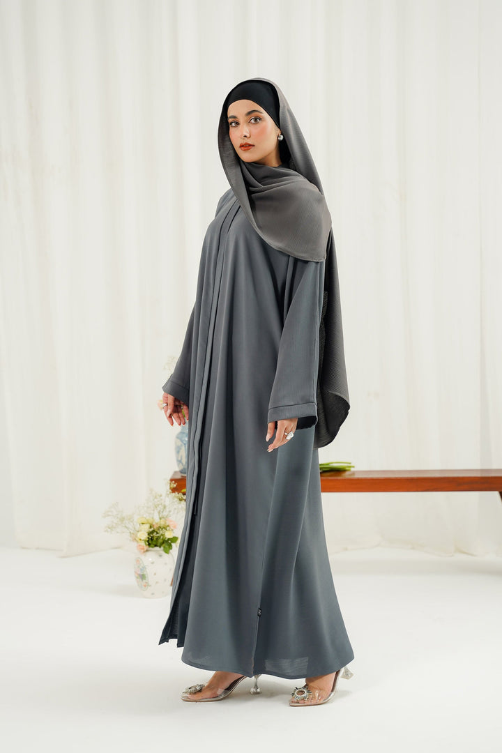 Divinely Crafted Abaya Casual Crepe 1 Piece Safa Abaya | Solid